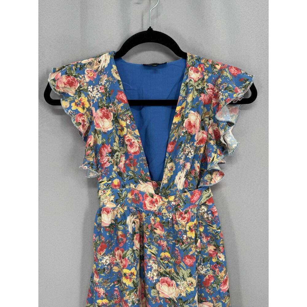 Revolve Majorelle Mistwoot Dress XS Blue Floral Midi Wrap Cottagecore Fairy - Picture 4 of 10